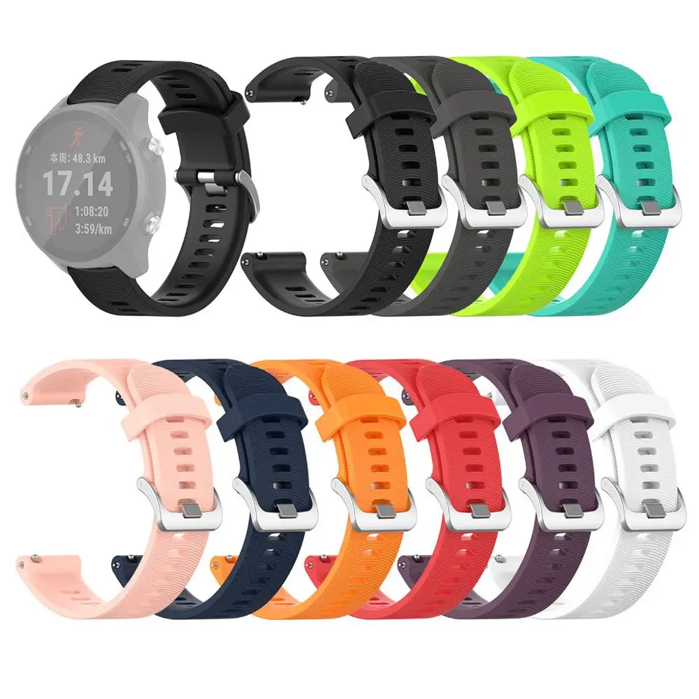 Ремешок для часов спортивный мягкий силиконовый сменный ремешок Garmin Forerunner 245 мм