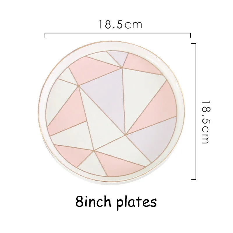 8inch-plate Набор обеденных тарелок десерты еда лоток салатник кофейная кружка керамический столовый сервиз красочное западное блюдо для еды чайная чашка 1 шт - Цвет: 8inch-plate