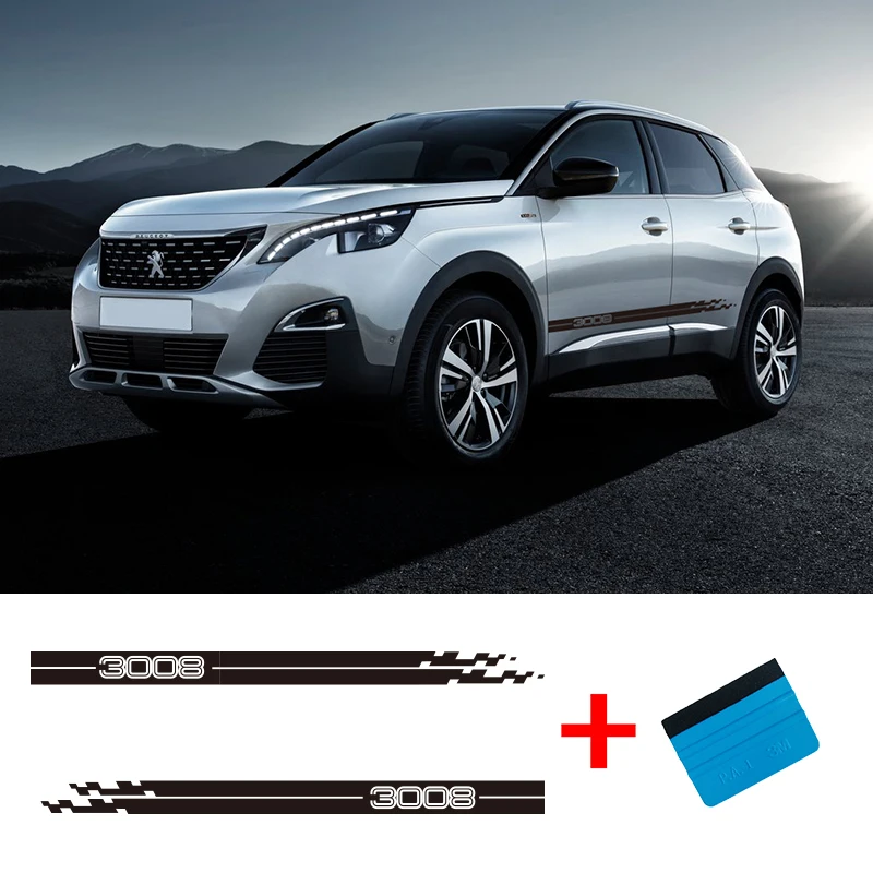 Виниловые наклейки с полосками для автомобилей Peugeot 3008 2 стороны 3008|Наклейки на