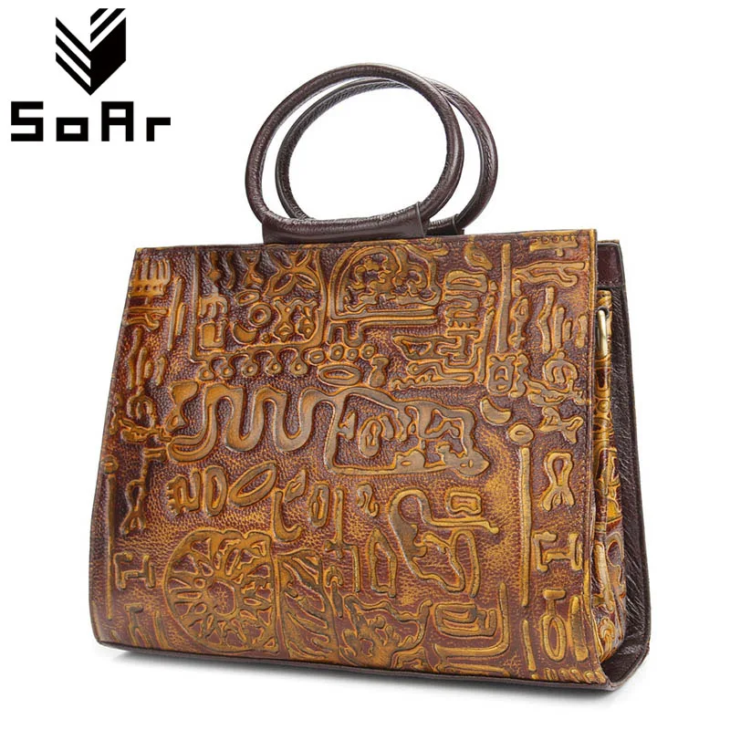 Женская винтажная сумка из натуральной кожи с карманами|genuine leather shoulder bag|leather