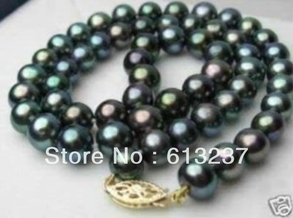 

8-9mm natural black cultured freshwater pearl round beads necklace for women high grade party gifts chain jewelry 18inch MY4154