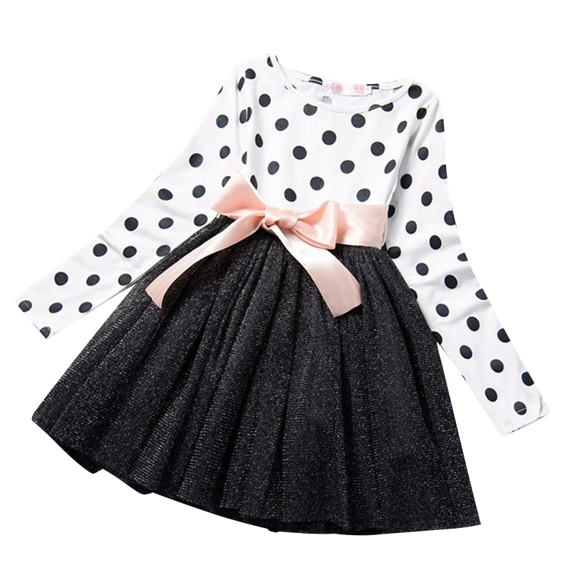 Baby Girl dress Long Sleeve Dots Dresses for Girls Clothes Kids Children Clothing Princess Dress roupas infantis 2 3 4 5 6 Year | Детская