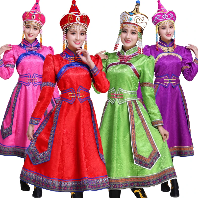 Новое Женское большое платье для танцев монгольский Тибетский танец одежда