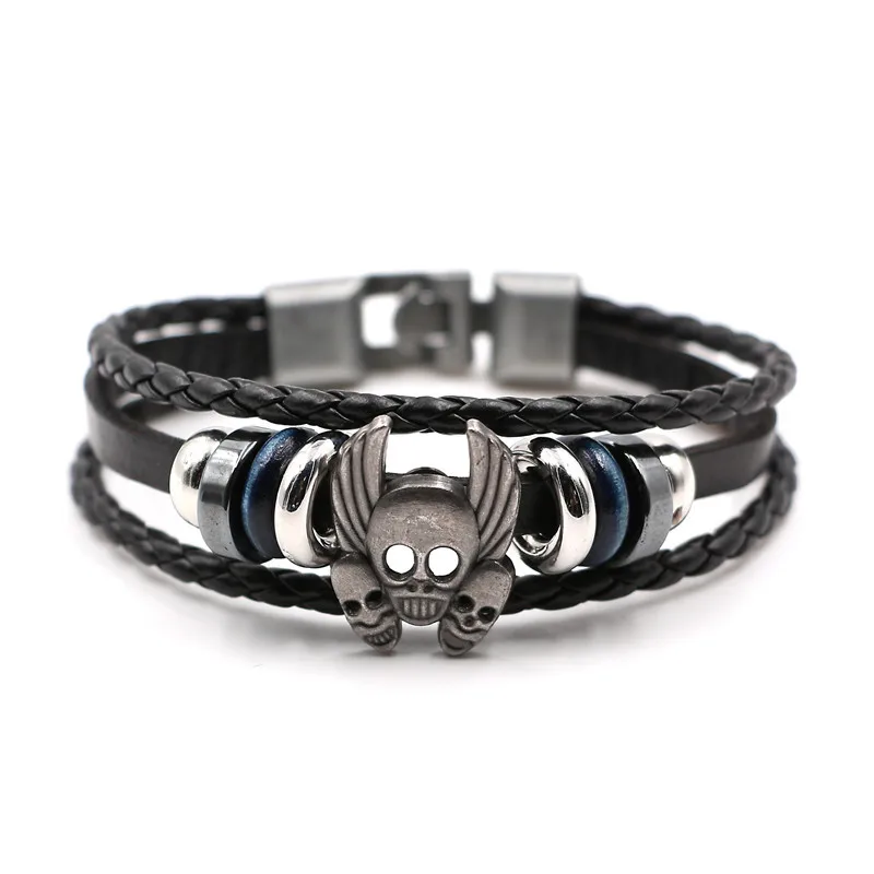 YIZIZAI черепа кожаный браслет Для мужчин женщин Pulseira Masculina Bileklik Femme Pulseiras Homme Шарм