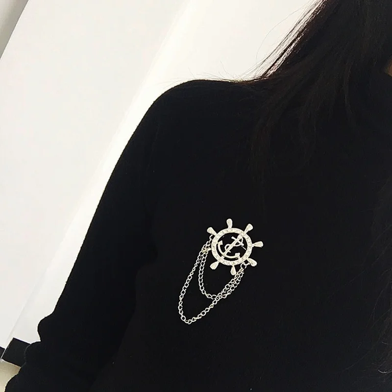 Mossovy винтажная цепочка якорь руль броши для женщин ювелирное изделие ювелирные