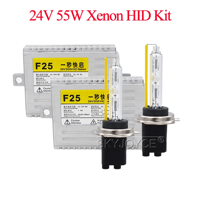 24 В 55 Вт фара для грузовика и лодки HID Xenon Kit 55 Вт F25 HID балласт 5500 К Быстрый яркий ксенон H1 H7 H11 HB3 HB4 9012 D2H лампа для фары
