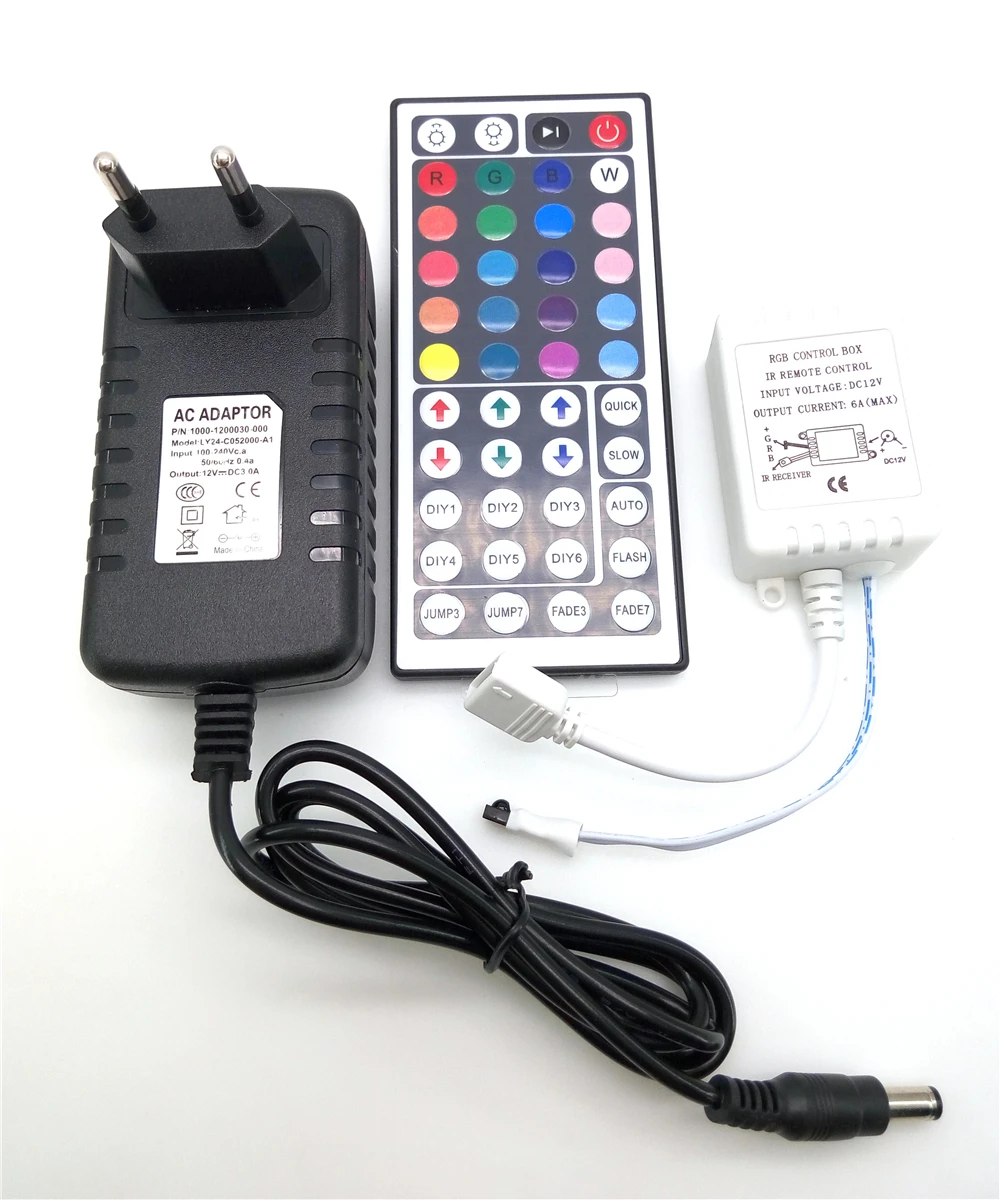 Светодиодная лента 5050 RGB 5 м 300 гибкая полоса освещения набор + 44 клавиши пульт