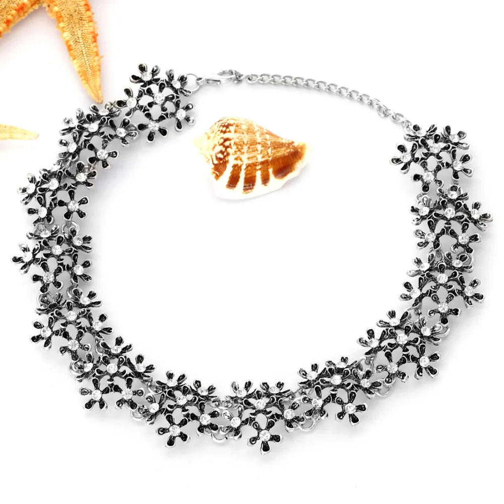 Модные ожерелья Женский нагрудник массивное ожерелье золотой серебряный цвет