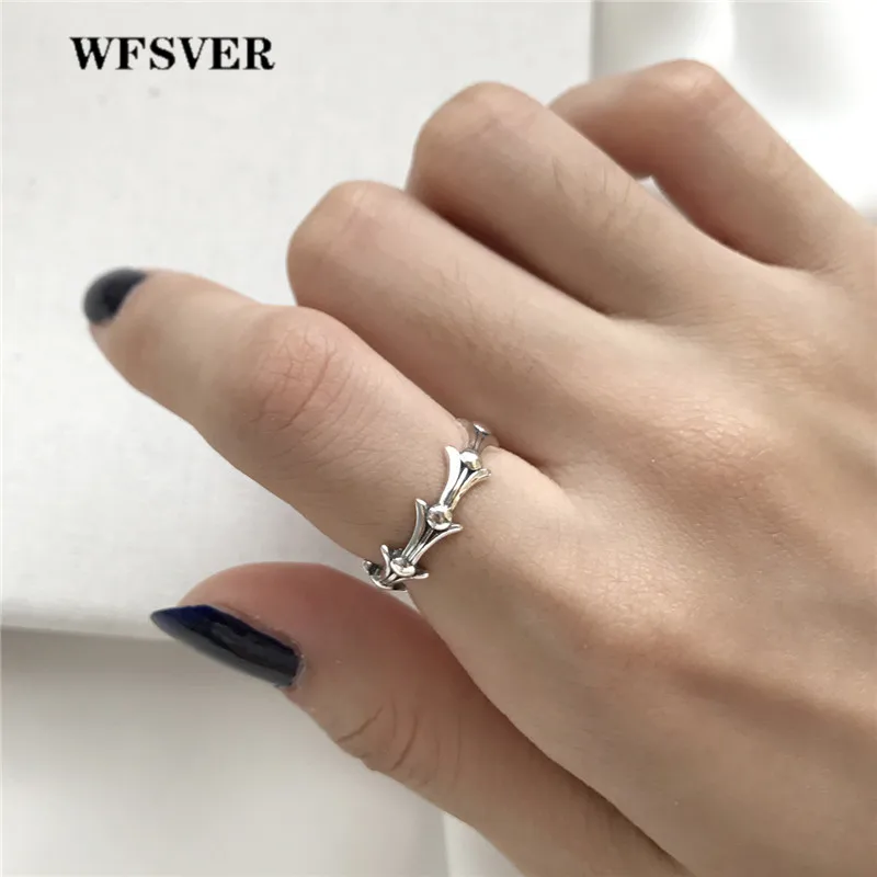 WFSVER корейский стиль кольцо из стерлингового серебра 925 для женщин геометрическая