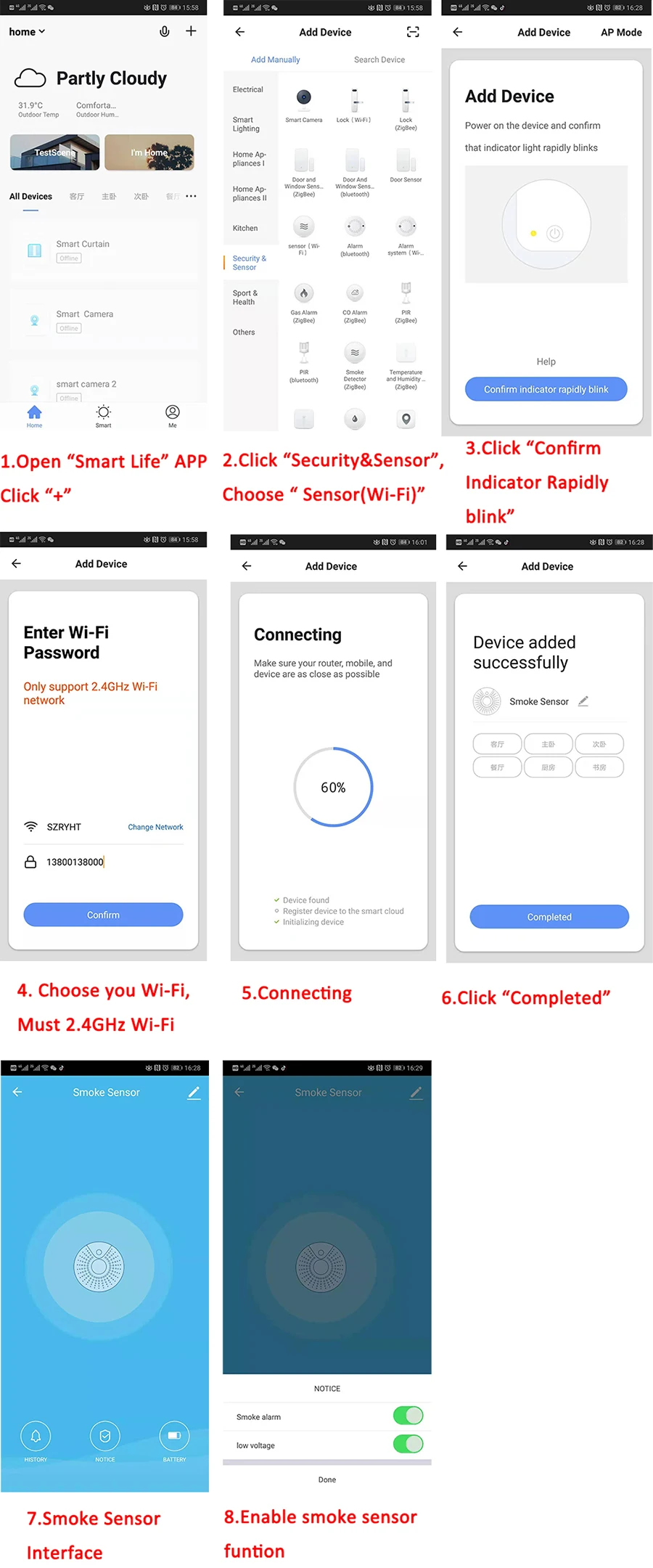 Умный wifi датчик температуры пожарного дыма для TUYA умный дом видео сигнализация комплект поддержка wifi с бесплатным SmartLife TUYA Smart APP