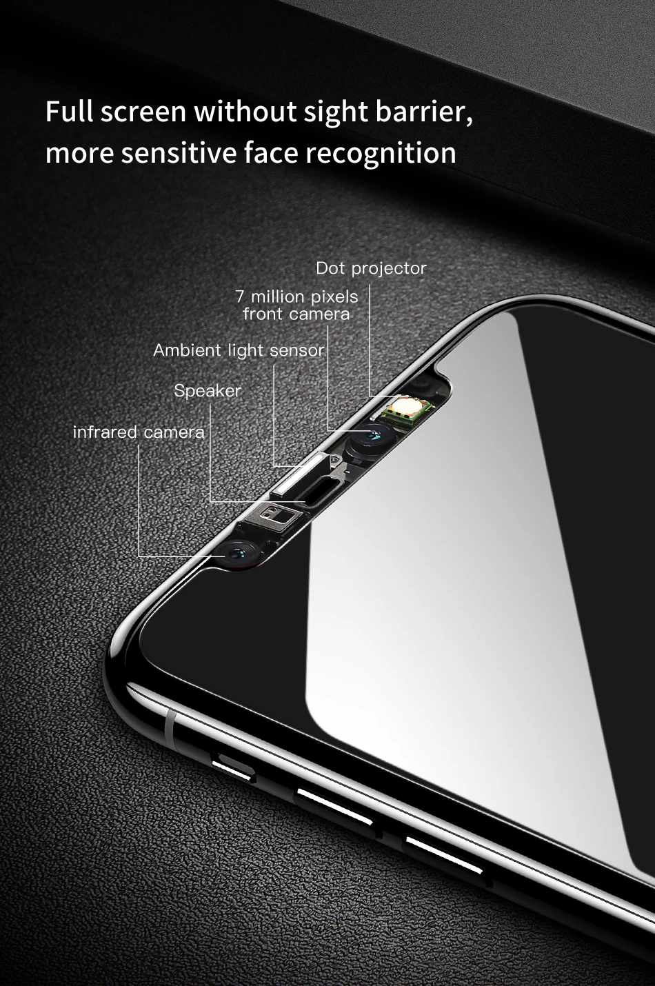 Защитная пленка для экрана Baseus для iPhone X, антишпионское закаленное стекло 0,3 мм для iPhone X 10, защитная пленка