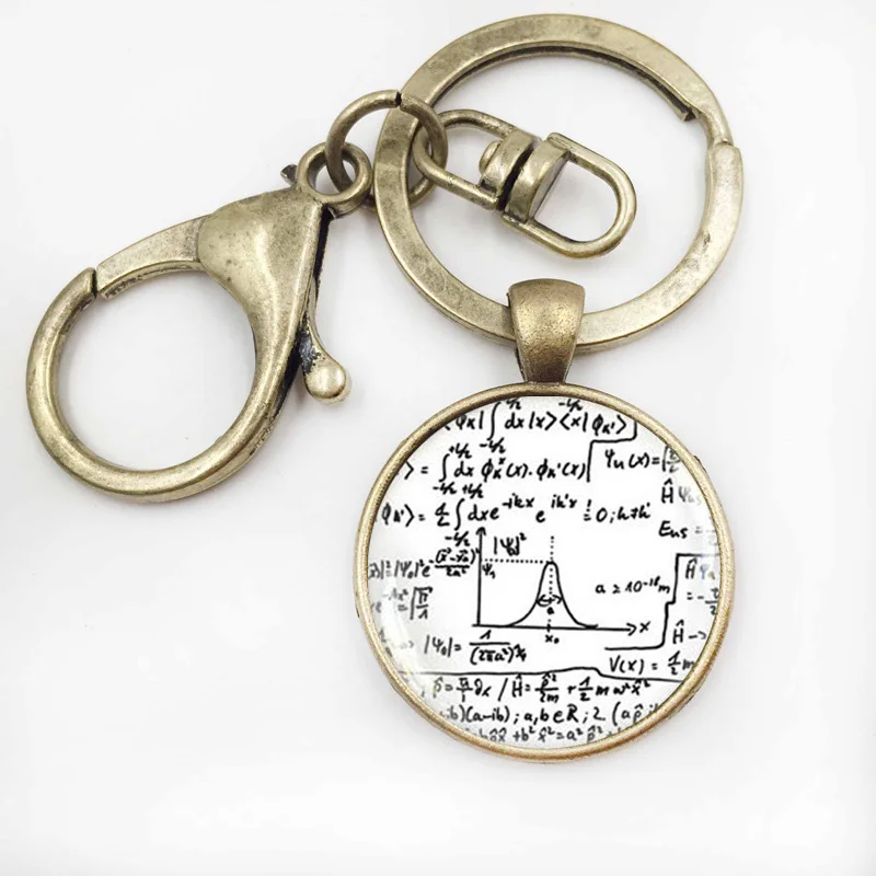 Bronze keychain Математическое ожерелье математические формулы ювелирные изделия Квантовая физика Чокеры HZ1 - Окраска металла: Bronze keychain