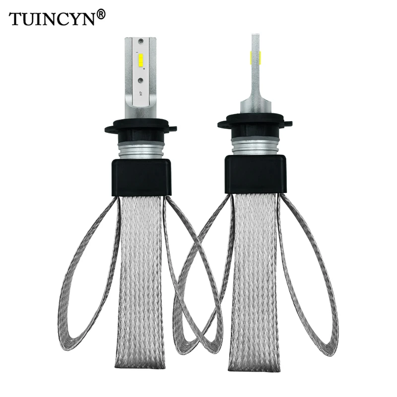 TUINCYN 1 пара H4 H1 H7 H8/H9/H11 HB3/9005 HB4/9006 автомобилей светодио дный лампы противотуманные фонари без вентилятора 6000 К 14000LM 120 Вт безвентиляторный светодио дный лампы