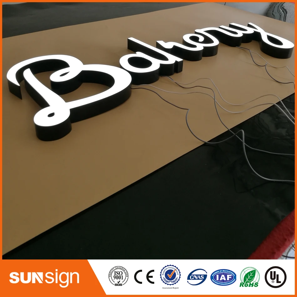 Outdoor Waterproof resin Epoxy led letters signs Advertising light logos