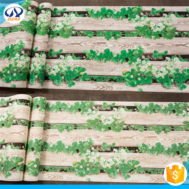 

Pastoral Floret Retro 3d stereoscopic green plant vertical stripe wallpaper Personalized Wallpaper WH Wallpaper