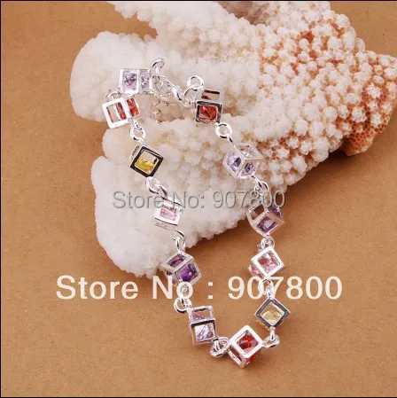 Красивый дизайн серебряный браслет с кристаллами модные ювелирные изделия для