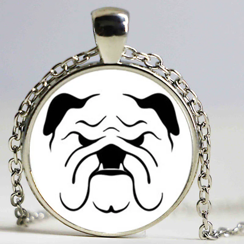 Милый Бульдог милая собака животное стекло модный серебряный эффектный брелок