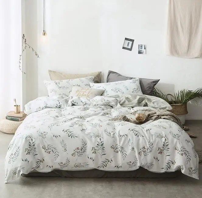 Комплект постельного белья из хлопка с цветочным принтом 4 шт.|Комплекты белья| |