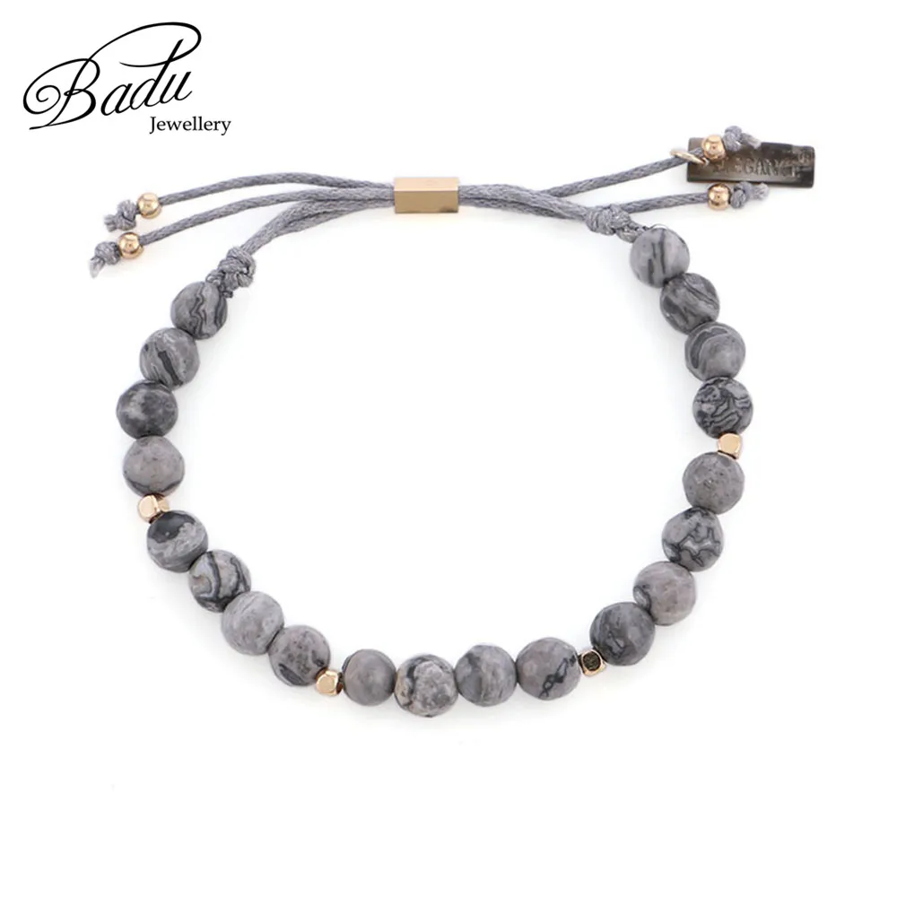 Badu регулируемый браслет с натуральными бусинами и шнурком винтажные браслеты