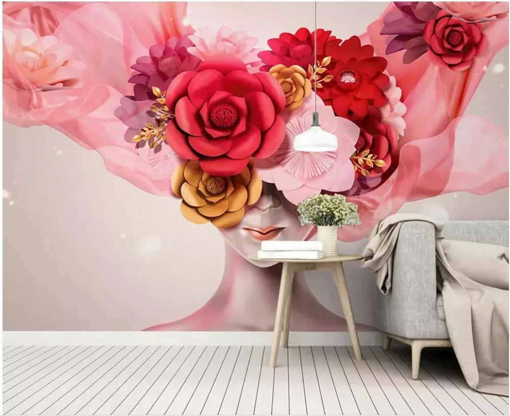 Настенные 3D-обои на заказ современные минималистичные обои с ручной росписью роз