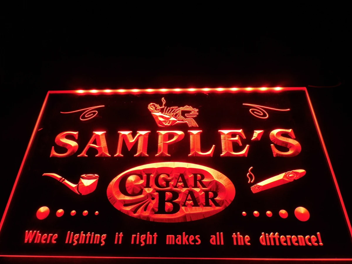 DZ056- Name Personalized Custom Cigar Pipe Bar Lounge Neon Sign hang sign home decor crafts | Дом и сад