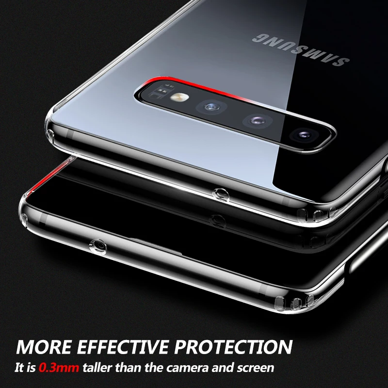 Прозрачный чехол для телефона для samsung Galaxy S8 S8Plus S9 S9Plus Note 8, 9, 10, S10 плюс S10e Пластиковый ударопрочный Твердый чехол Capa