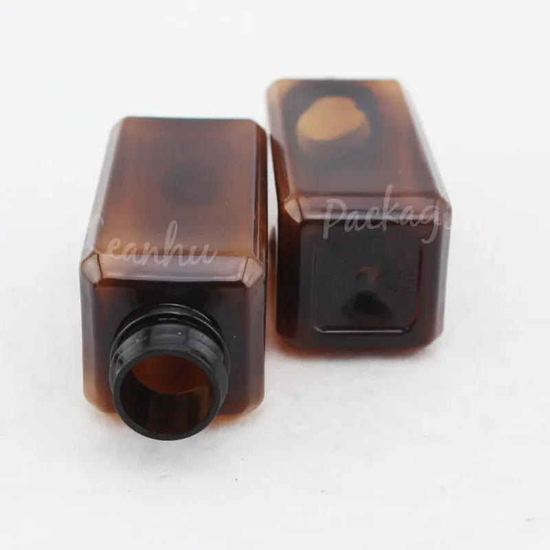 Пустой коричневый Квадратная бутылка для крема с закручивающейся крышкой
