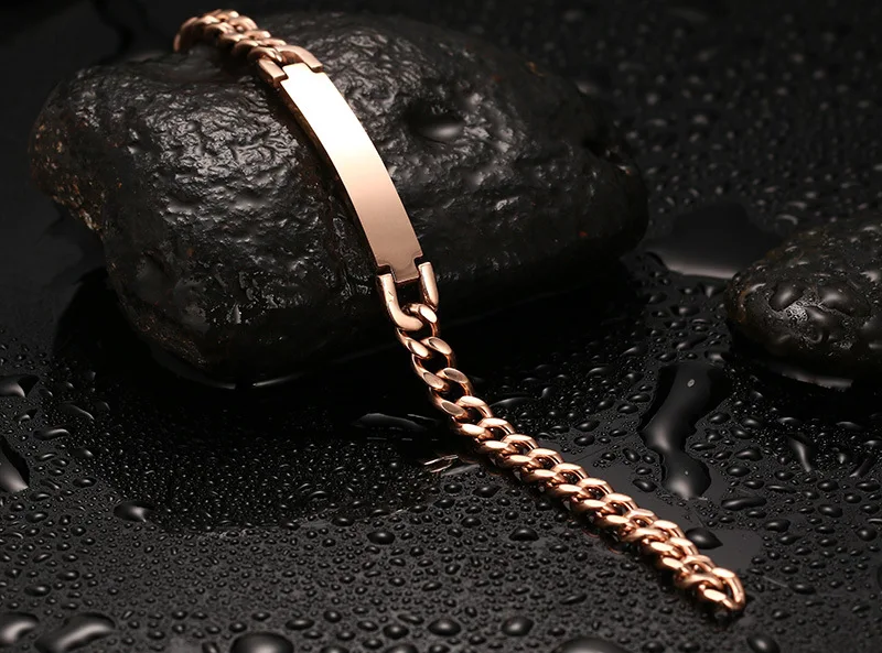 Модный браслет из нержавеющей стали розового золота с изогнутой картой мужские