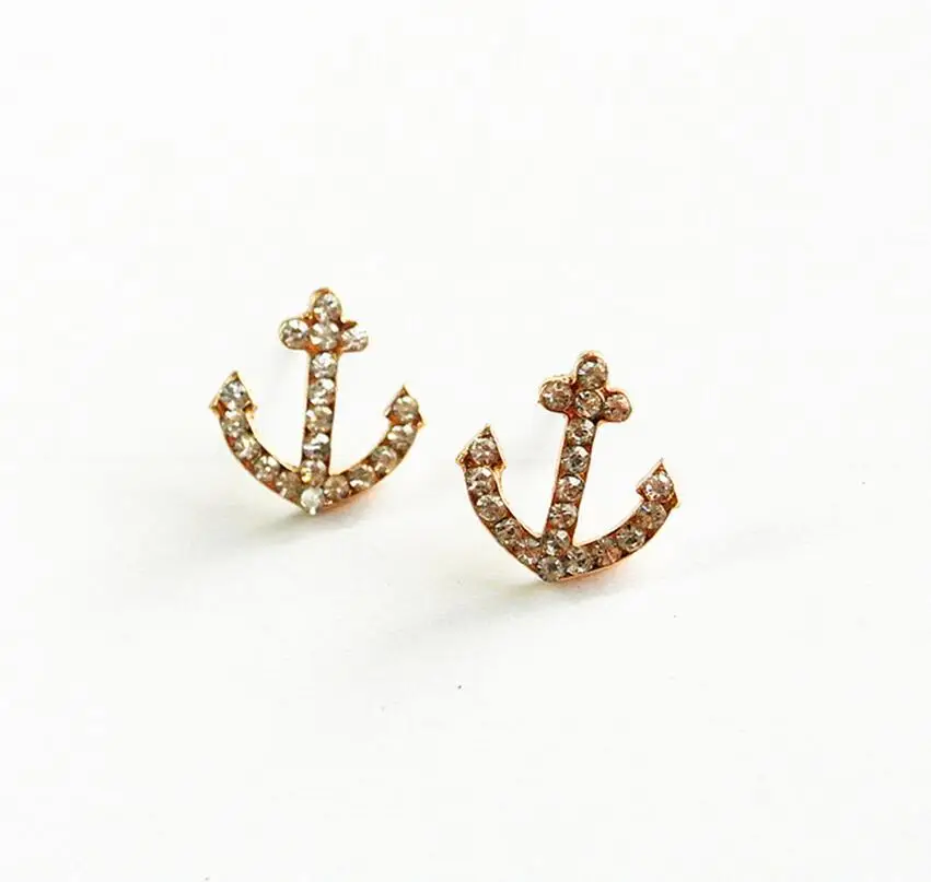 Мода Сладкая Симпатичные blue Anchor серьги женщины цвет серьга стад Ювелирные