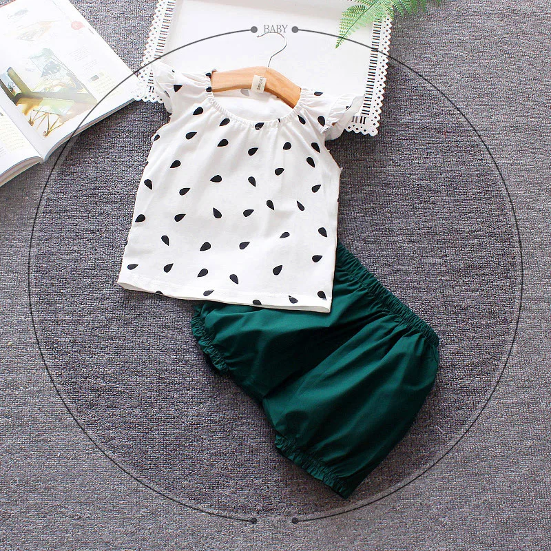 BibiCola/Коллекция 2019 года летние костюмы для маленьких девочек детская одежда