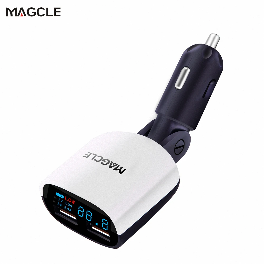Светодиодный экран Dual USB Автомобильное зарядное устройство для смартфона Настольный ПК универсальное зарядное устройство 3.4A автомобильное Напряжение Мониторинг дисплей Прямая поставка