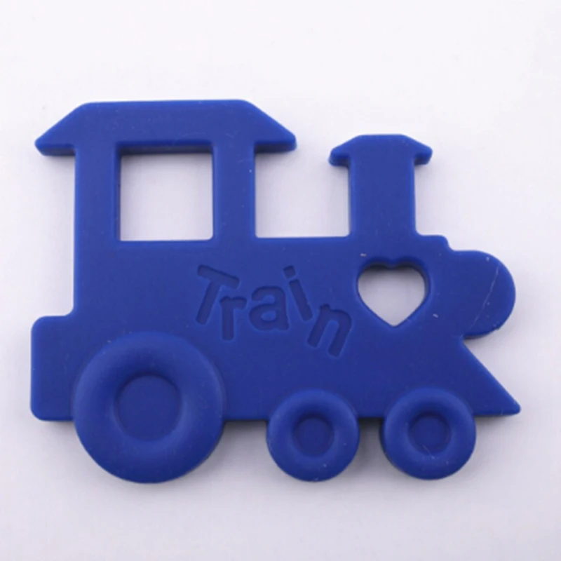 1Pc Silicone Teething Train Shaped Baby Teether Pendant Nursing Necklace Charms Chewable Toys Food Grade 4 Colors | Мать и ребенок
