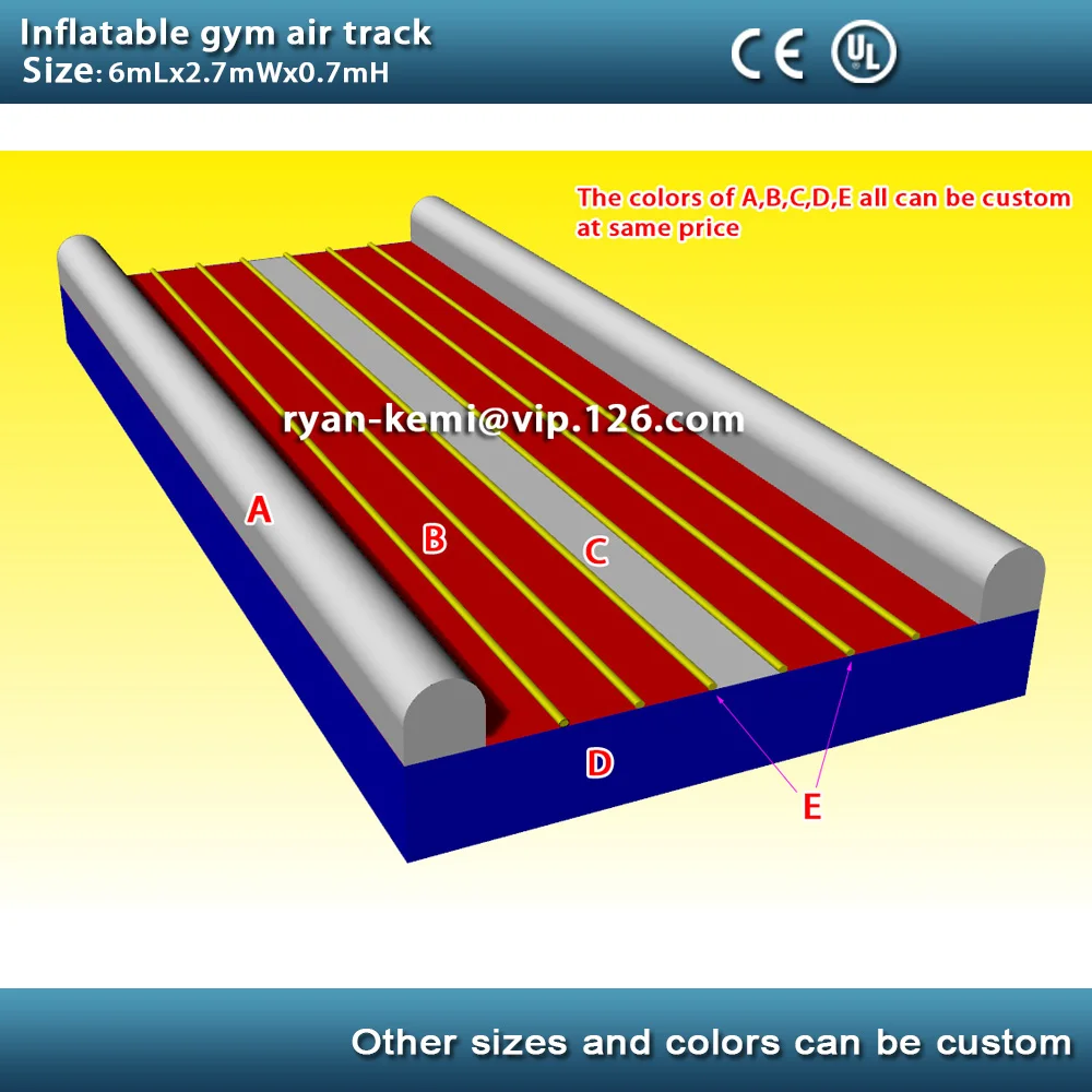 Продажа Бесплатная доставка 6 м 20 футов надувной воздушный трек надувной сушильный трек гимнастический надувной воздушный коврик для спортзала