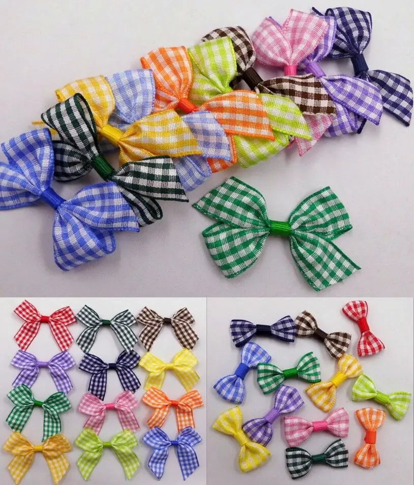 Пестротканая лента мини бант подарочная упаковка для одежды DIY аксессуары 100 шт