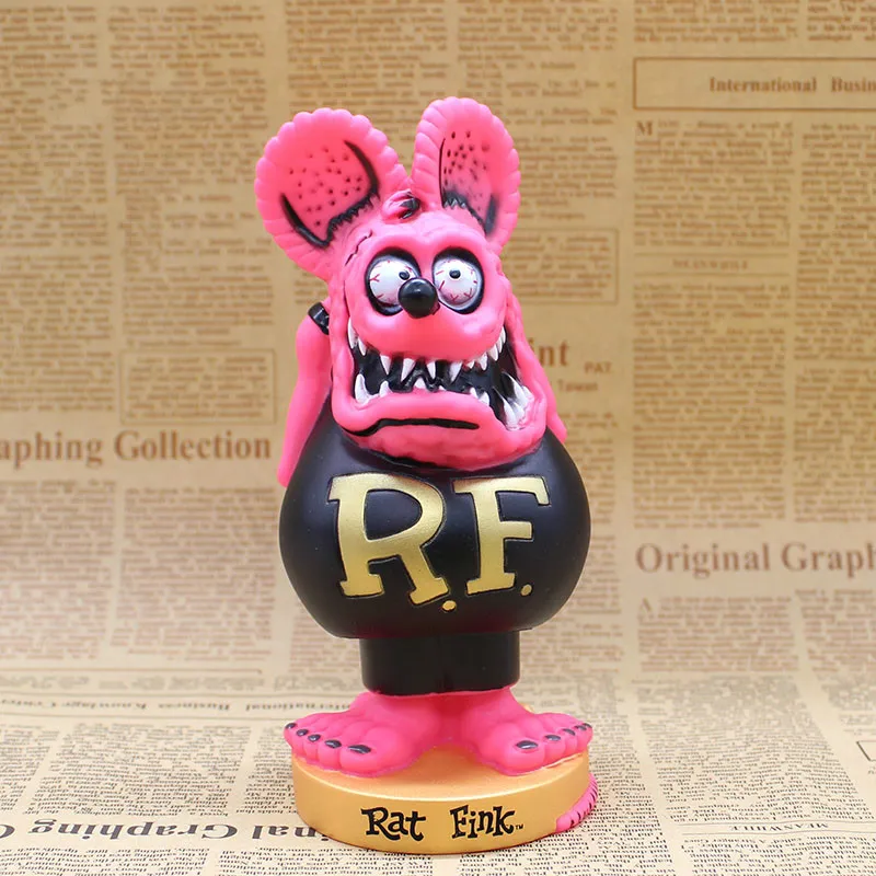 C Rat Fink BIG DADDY Bobble Head ПВХ фигурка Коллекционная модель игрушки 16 см - Цвет: C