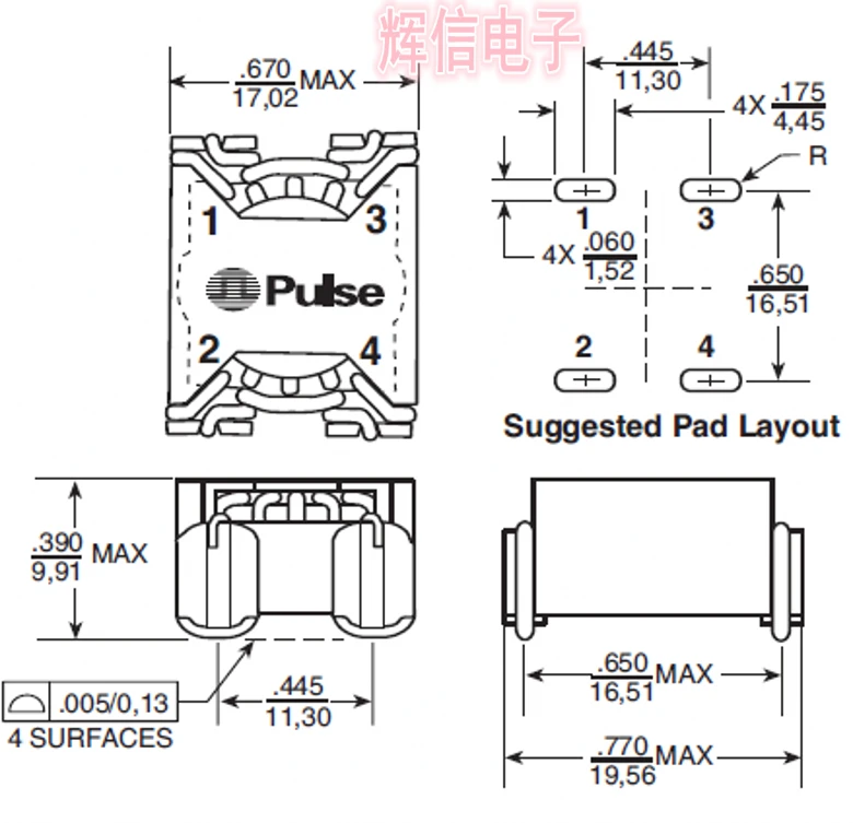 Оригинальный новый 100% 4.7A 770UH индуктор общего режима P0422NL SMD катушка дроссель DC/DC