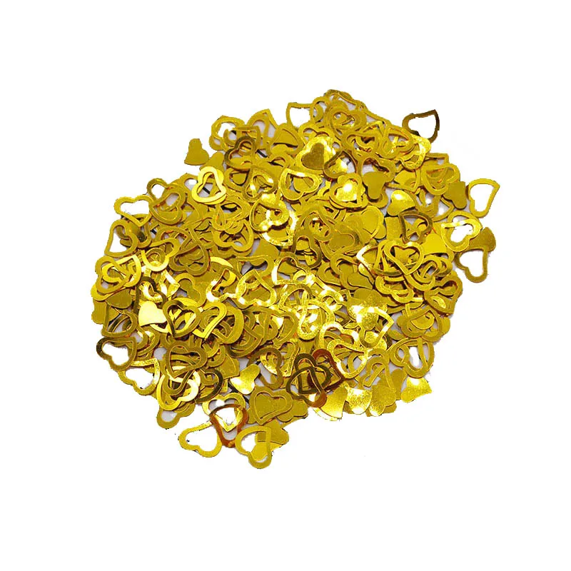 gold 600 шт./лот, многоцветное Сверкающее Сердце Любви, свадебное праздничное конфетти украшение стола, декоративные принадлежности на День святого Валентина - Цвет: gold
