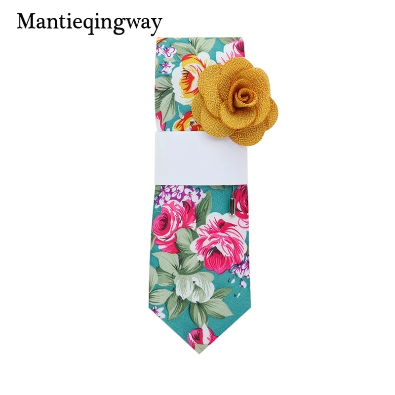 Мужские хлопковые Галстуки Mantieqingway, 19 цветов, с цветочным принтом, тонкий галстук Gravatas Corbatas, Модный свадебный деловой галстук, галстуки