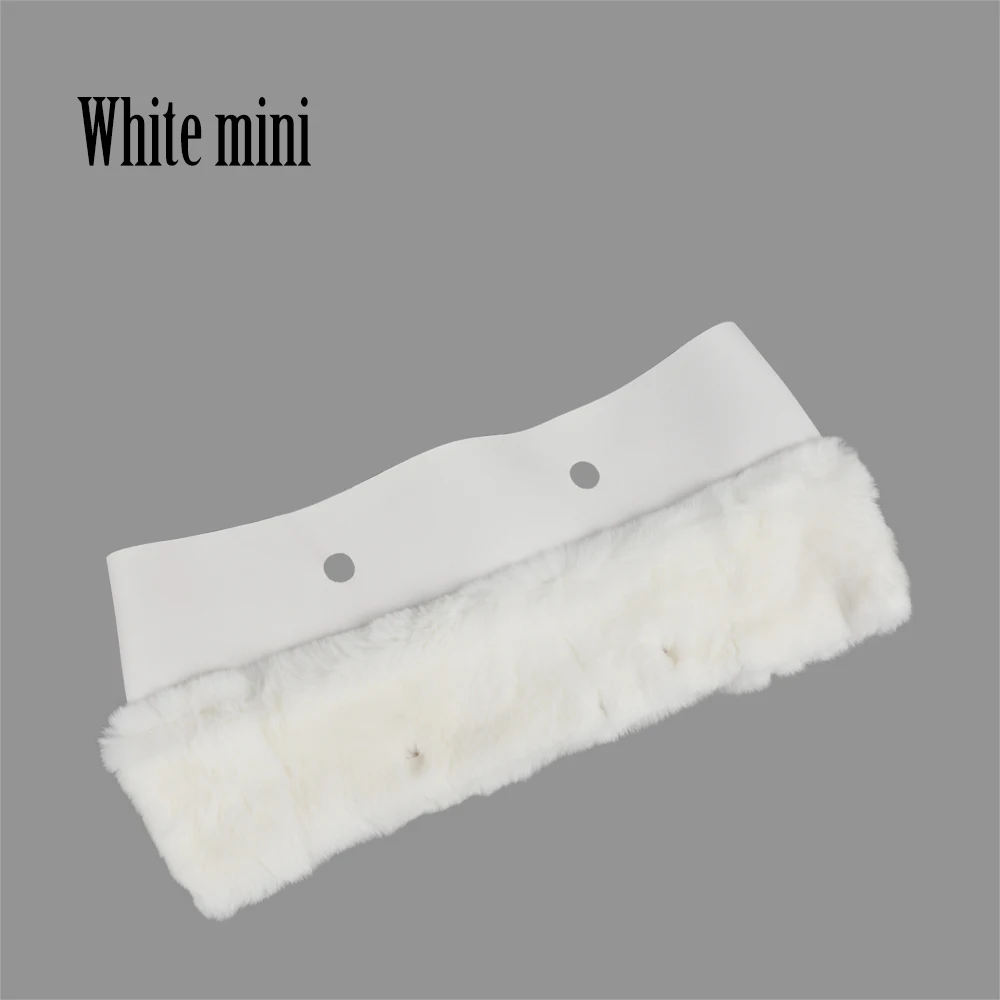 White mini Отделка кролика рекс шелковистая меховая плюшевая отделка для O BAG тепловое плюшевое украшение подходит для классического большого мини Obag - Цвет: White mini