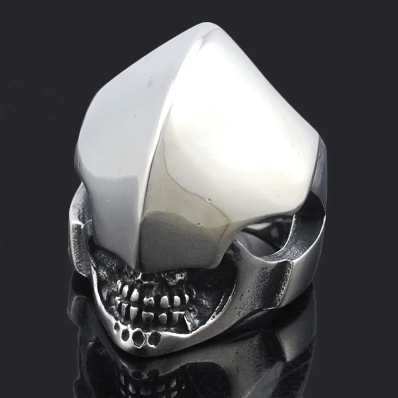 Мужское кольцо с черепом инопланетянина ATGO из нержавеющей стали 316L в стиле панк