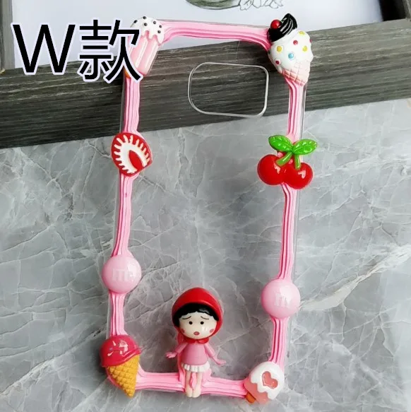 Для iphone X 8 7 6 6s plus DIY чехол 3D милый Сакура momoko чехол для телефона для iphone XS MAX XR ручной работы крем карамельный чехол подарки для девочек - Цвет: W