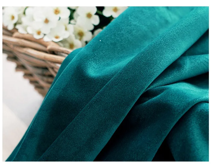 Peacock Green Плотные роскошные бархатные занавески для гостиной, спальни, одноцветные занавески на окна, двери, драпировка, тюль, зеленый, синий, коричневый, желтый - Цвет: Peacock Green