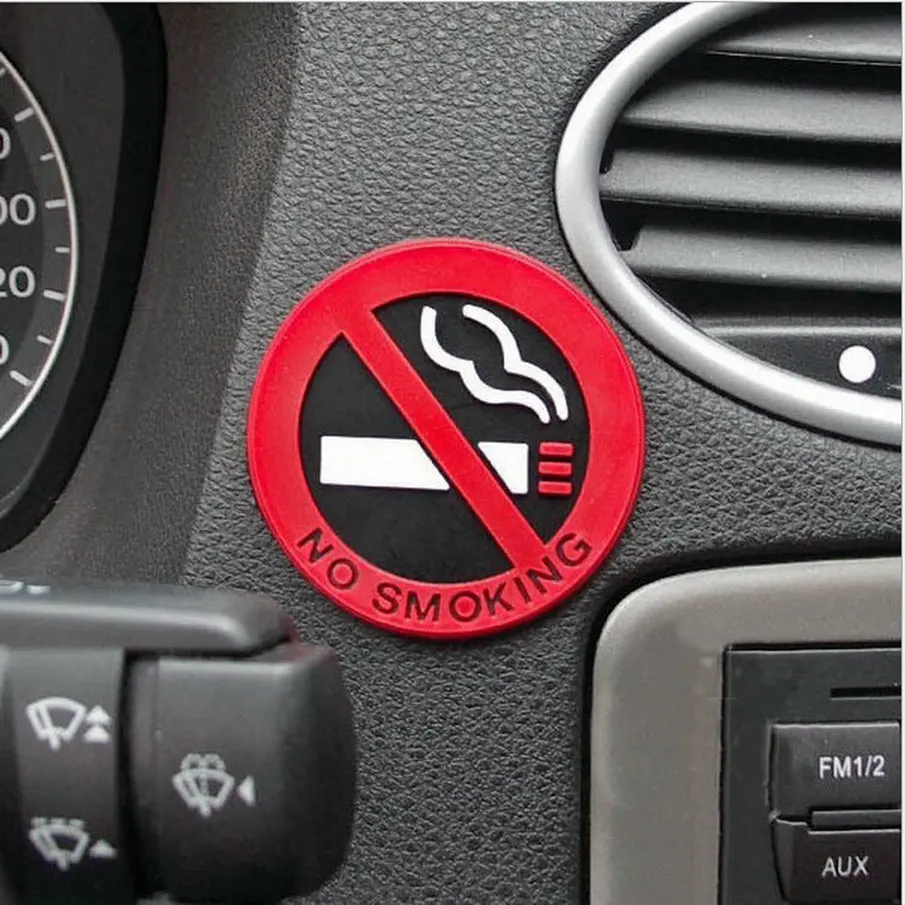 3pcs New hot selling car styling No smoking logo stickers Warning car stickers wall decoration Door Decals Free shipping