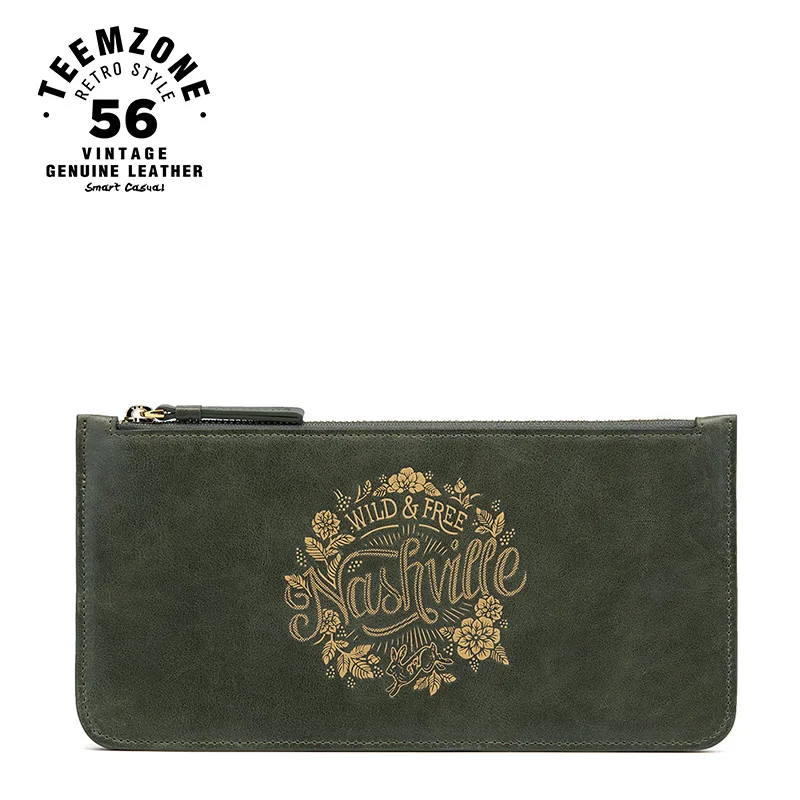 Женский кошелек teemzone из натуральной кожи на молнии длинный клатч чехол для