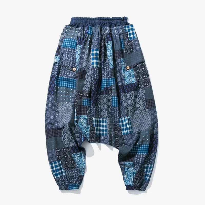 Брюки-шаровары Sinicism Store хлопковые и льняные мужские летние штаны для бега с