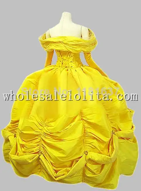 Косплей Красавица и Чудовище желтая красавица взрослый костюм бальное платье