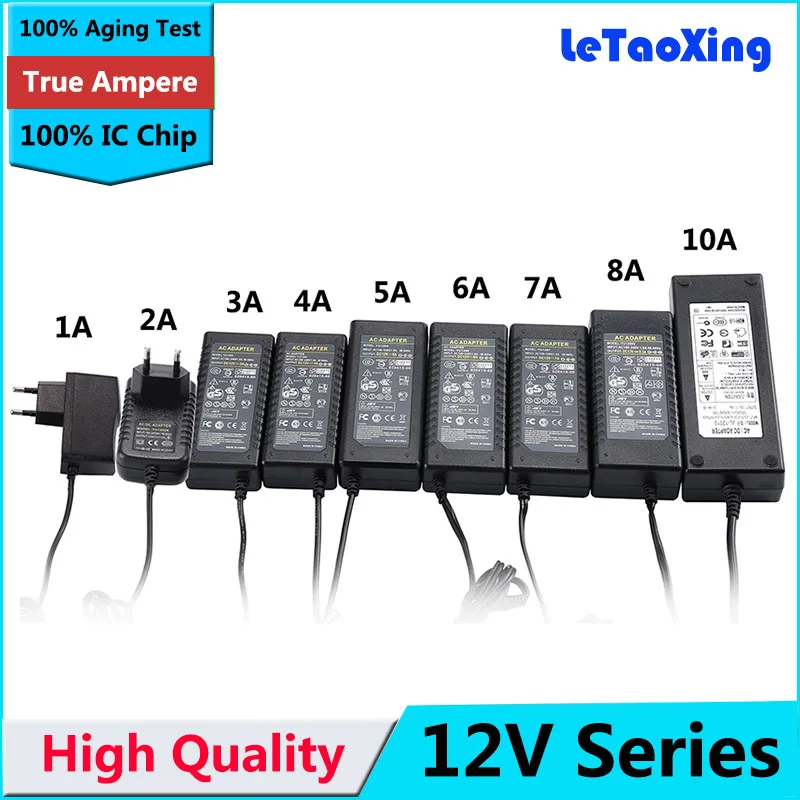 Высокое качество AC DC 12V 8A 7A 6A 5A 4A 3A 1A адаптер питания 96W 84W 72W 60W 48W 36W 12W с IC чипом |