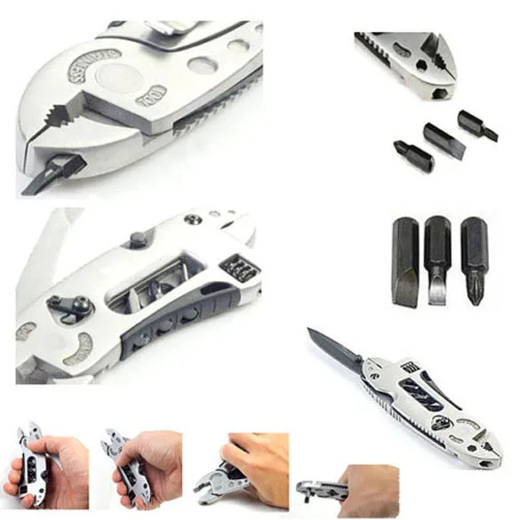 Adjustable Wrench Jaw+Screwdriver+Pliers+Knife Multi Tool Set Survival Gear FREE SHIPPING DHL EMS #gib|dhl station|dhl englishgear frame |