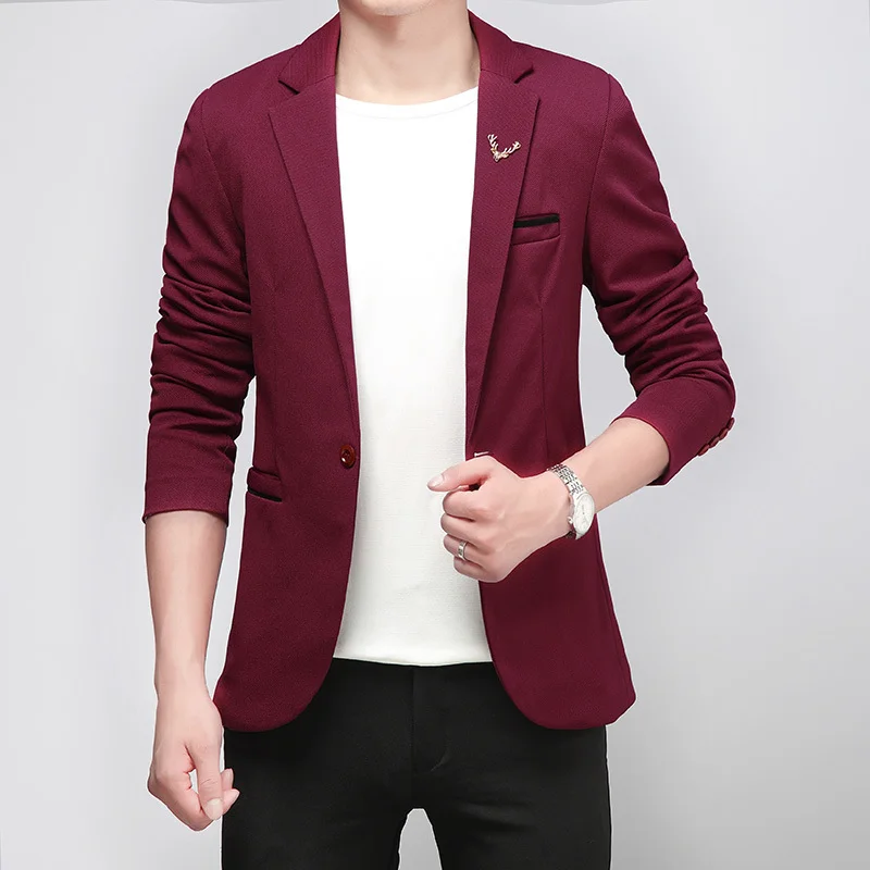 2017 Весна и осень Новый мужской s одна застежка Повседневный приталенный Блейзер