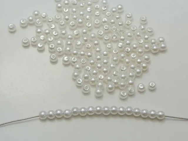 

4mm Plastic Faux Pearl Round Beads Pure White Imitation Pearl